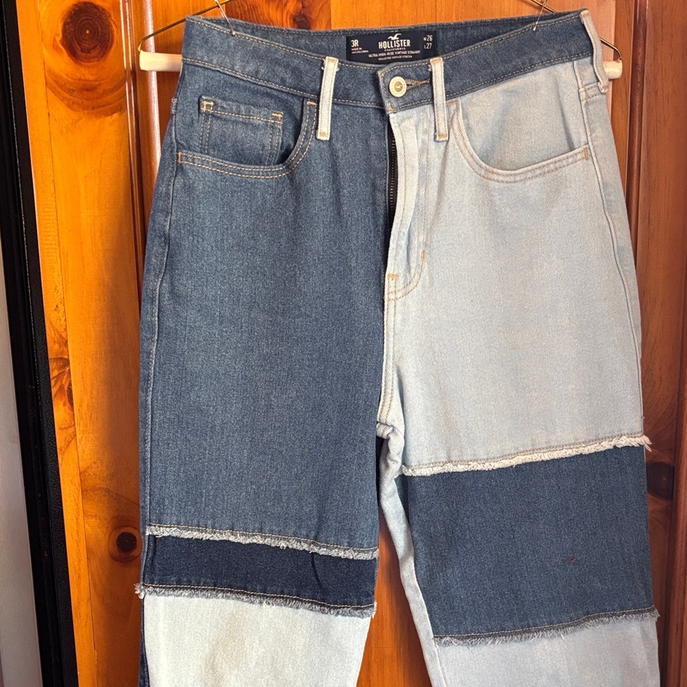 Hollister women’s Patchwork Blue Jeans